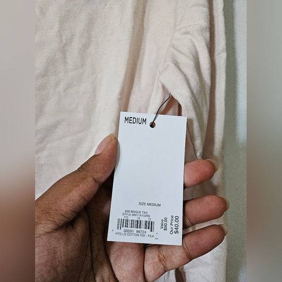 Fila Off-white Heritage Tapered Long Sleeve Tshirt - Picture 4 of 7